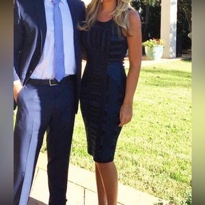 Bodycon blue & black dress